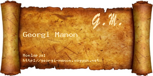 Georgi Manon névjegykártya